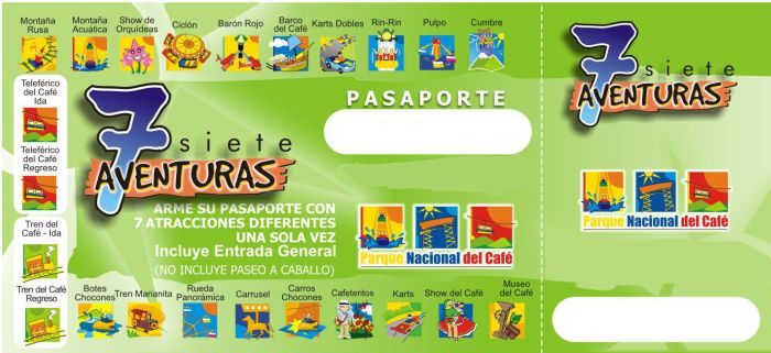 Pasaporte del Parque del Café Imagen de un Pasaporte para entrar al Parque del Café