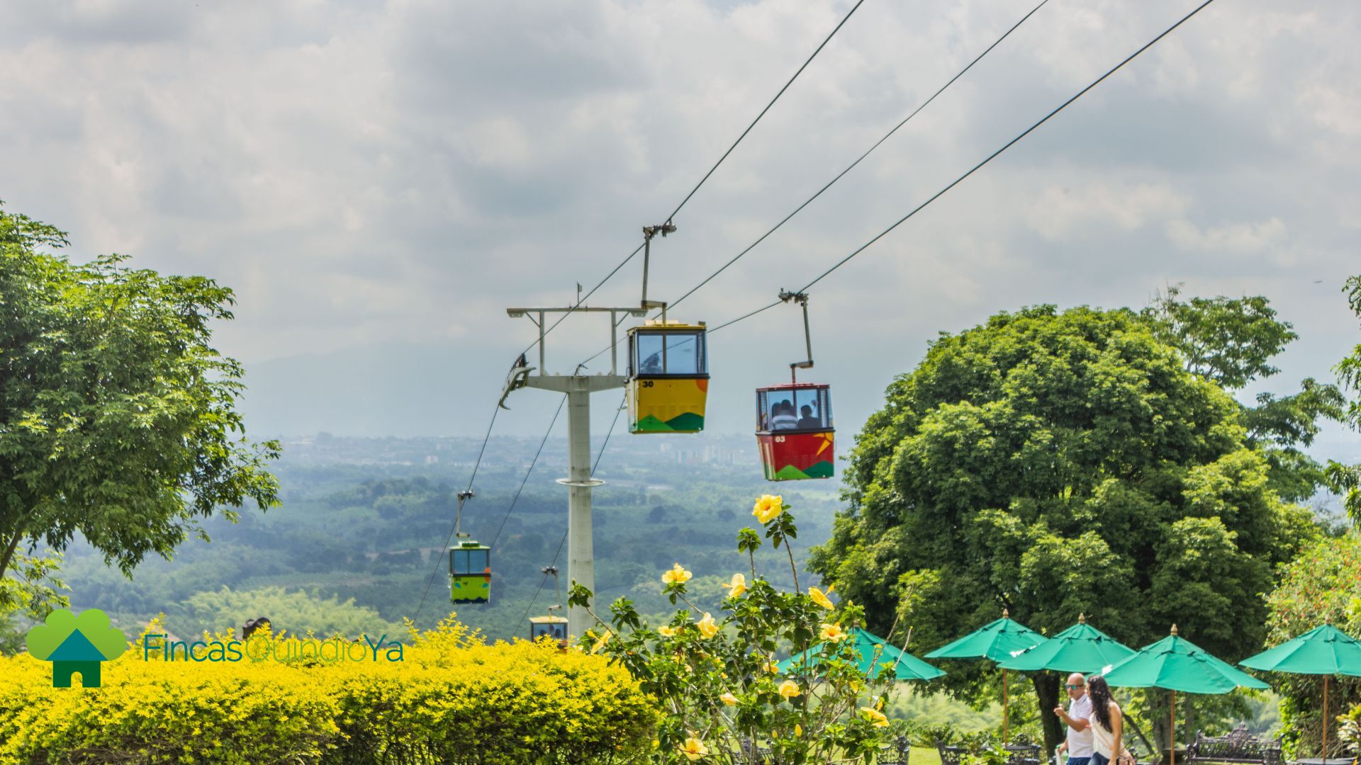 Foto a los telefericos de colores